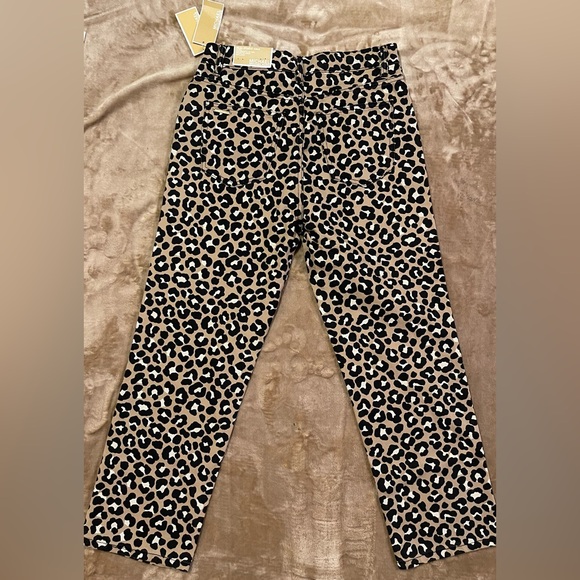 MICHAEL Michael Kors Leopard Print jean pants with gold accents - Picture 2 of 9